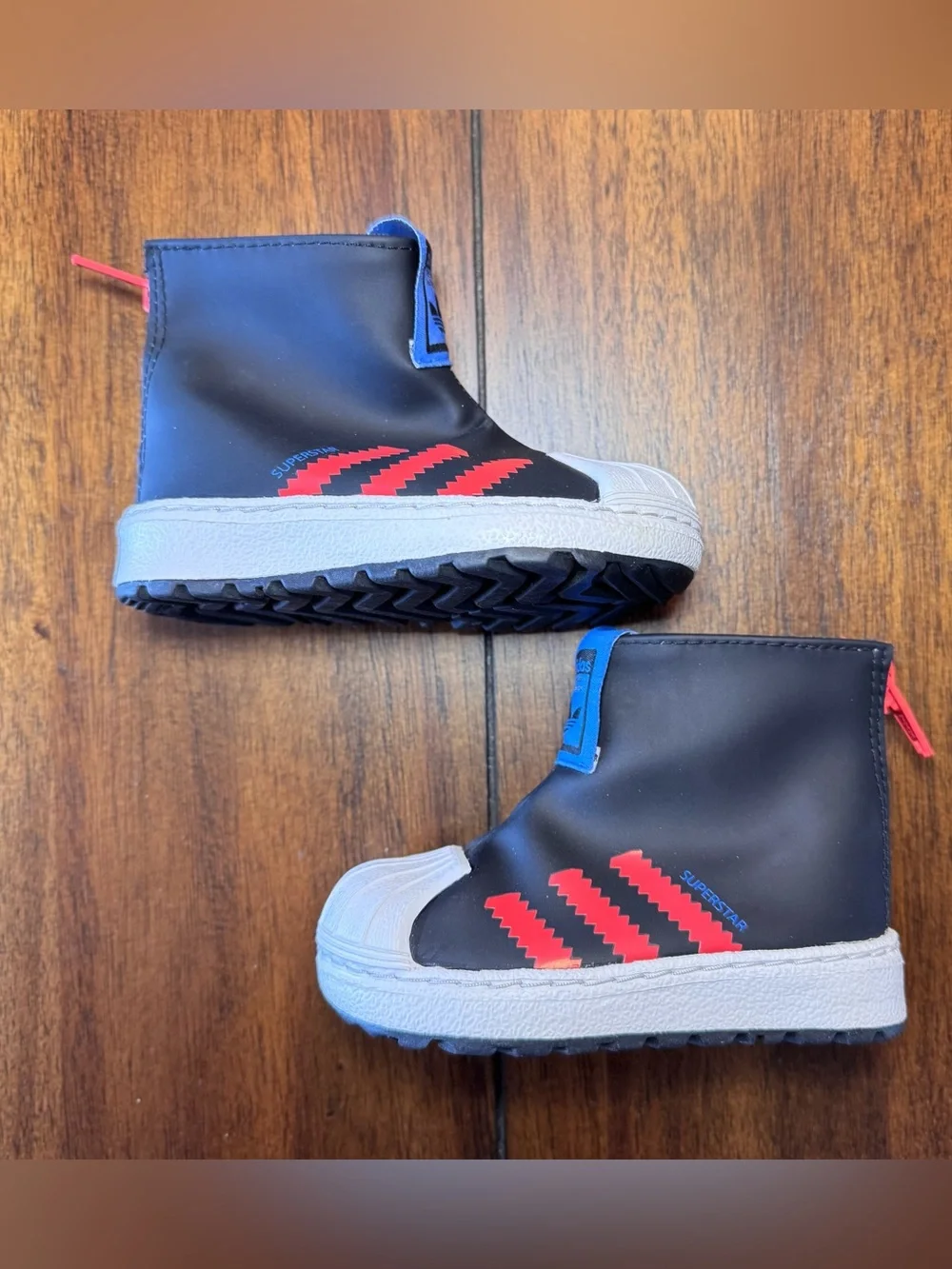 Adidas Baby Toddler Originals Superstar 360 Rain‎ Boots Size 4K Black Red